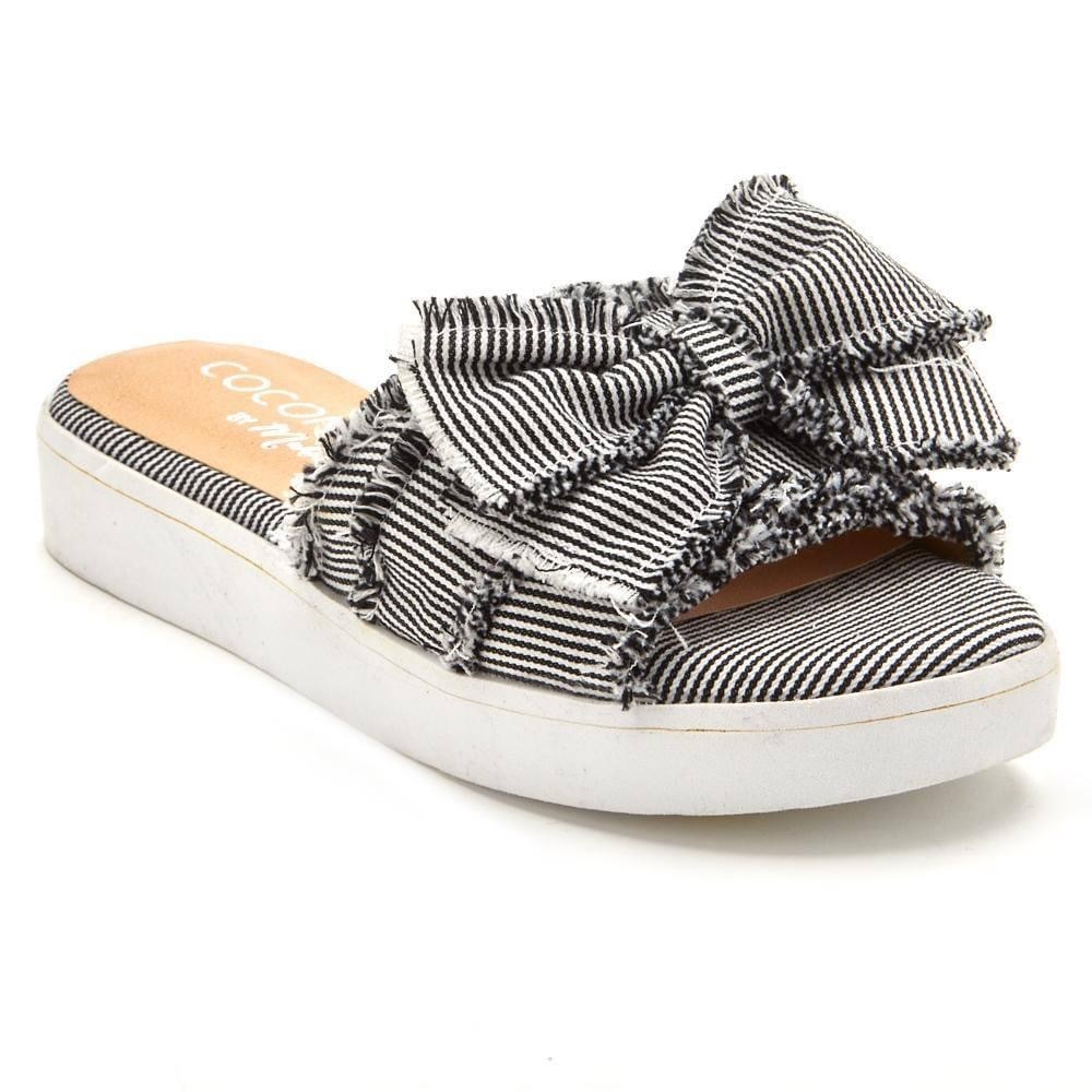 🌴 Vaca-Ready 🌴 Black/White stripped Sandles